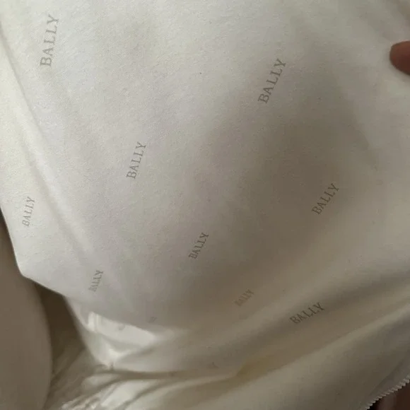 Bally Vtg Full Zip Jacket Windbreaker Womens Sz XL Ivory Soft Cotton Logo Lining - Picture 12 of 14